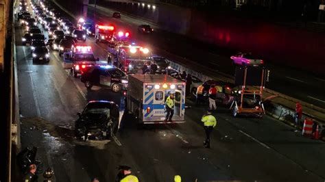 The travel lanes will be closed through the Tuesday evening commute, officials said. . I 93 accident today